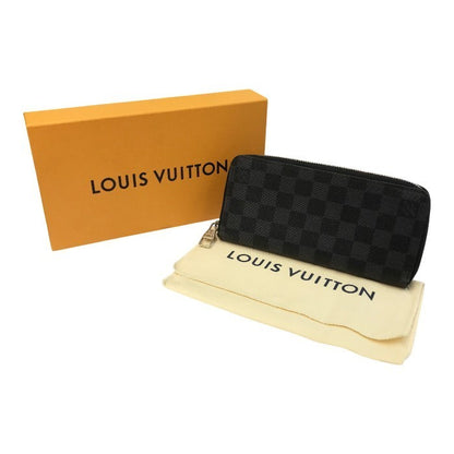 LOUIS VUITTON ルイヴィトン ダミエ グラフィット ジッピーウォレット・ヴェルティカル 長財布 メンズ ラウンドファスナー ジップ グレー N63095 中古 T1