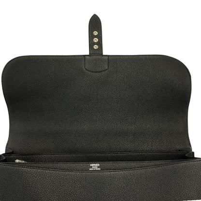 HERMES エルメス サックアデペッシュ ブリーフケース メンズ ビジネスバッグ 書類ケース シルバー金具 ブラック 中古 T1