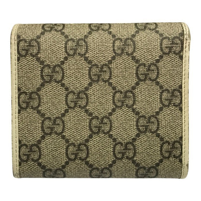 GUCCI グッチ GGスプリーム 財布 レディース 二つ折り ホースビット コンパクト ベージュ/ホワイト 621891 中古 T1