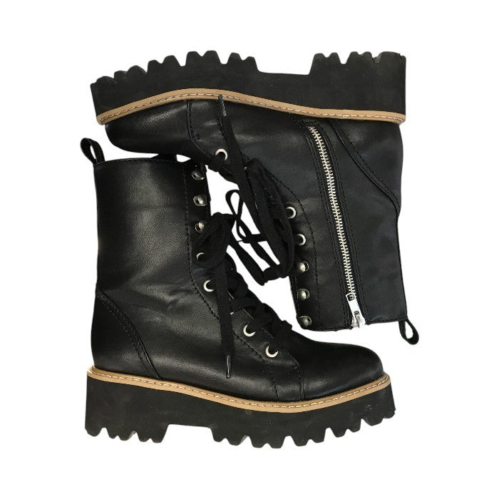 Mazell マゼル バンヤードストーム ブーツ レディース レースアップ 厚底 ミドル丈 サイドジップ ブラック 36 中古 T1