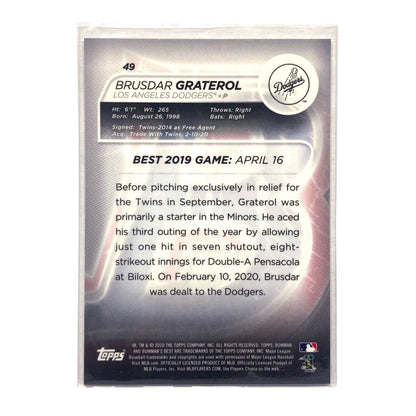 TOPPS MLBカード BOWMAN'S BEST BRUSDAR GRATEROL DODGERS #49 中古 IT2