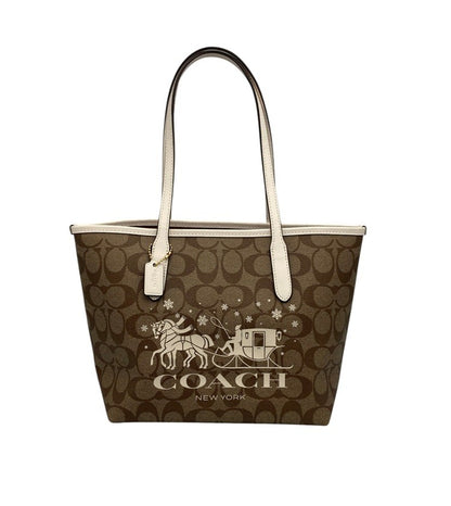 COACH コーチ シグネチャー ミニ シティ トート ホース アンド スレイ CM183 中古 D4