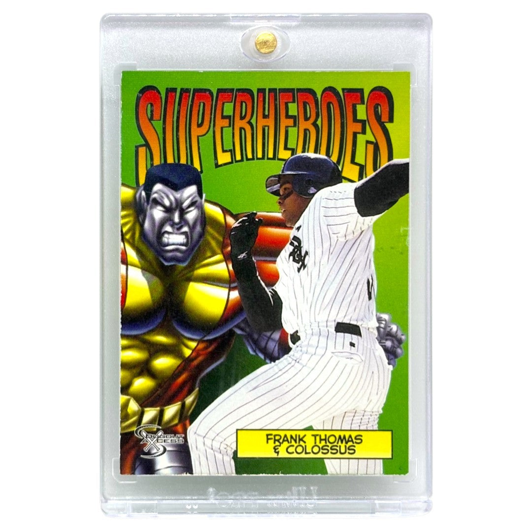 FLEER SKYBOX MLBカード DUGOUT AXCESS SUPERHEROES FRANK THOMAS & COLOSSUS CHICAGO WHITE SOX #9SH 中古 IT1