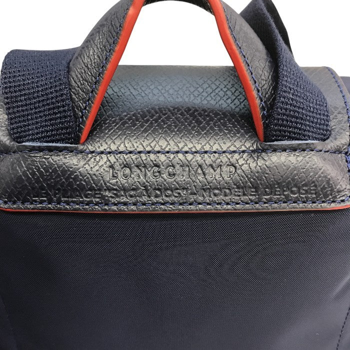 LONGCHAMP ロンシャン ルプリアージュ SAC A DOS リュックサック レディース 折りたたみ バックパック ナイロン ネイビー 1699 619 556 中古 T1