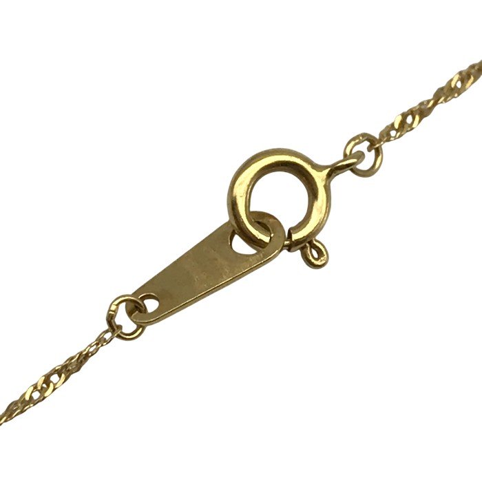 K18 ネックレス レディース スクリューチェーン ウサギモチーフ 乳白色 石付き ゴールド 40cm 中古 T1