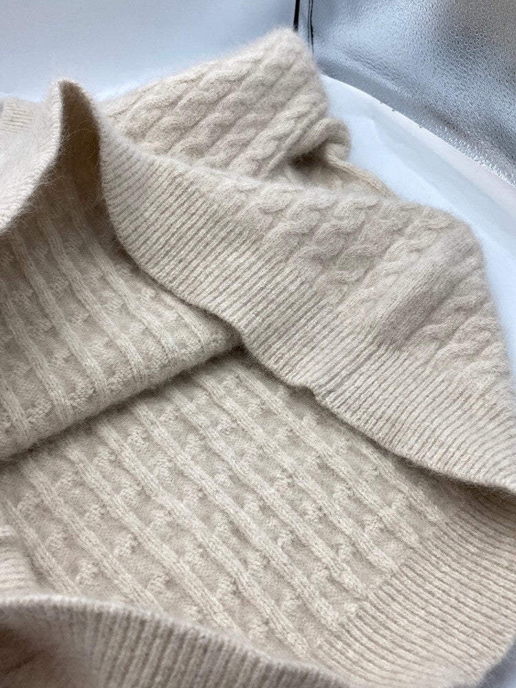 ROPE ロペ フォックスファー 46％ ケーブルニット レディース 中古 D4