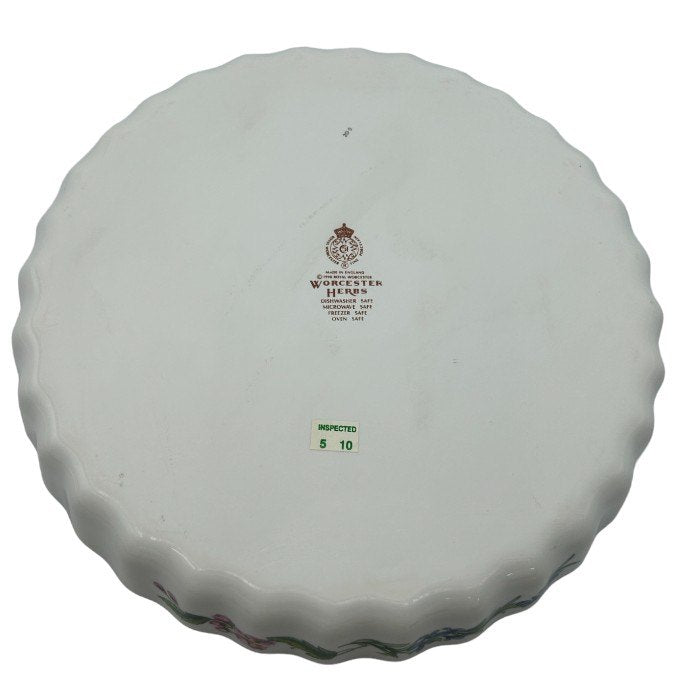 ROYAL WORCESTER ロイヤルウースター ハーブ ローズマリー キッシュプレート 皿 洋食器 ブランド 蝶々 フラワー 花 中古 W４