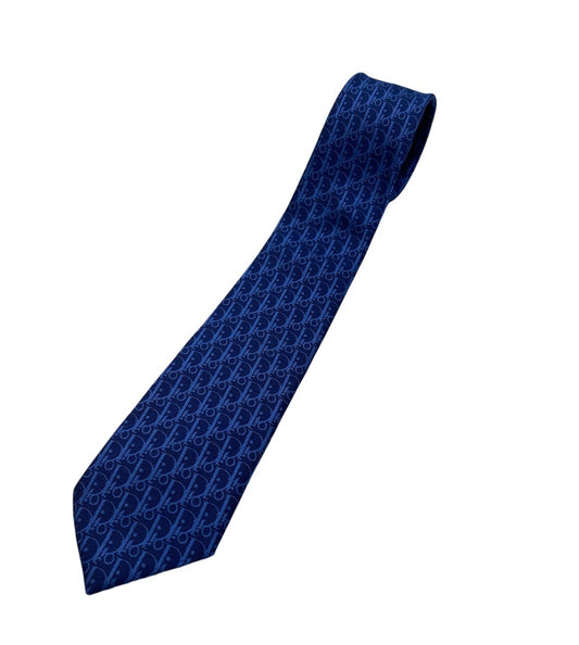 Christian Dior ディオール シルク100％ ネクタイ ロゴ 総柄 中古 D4
