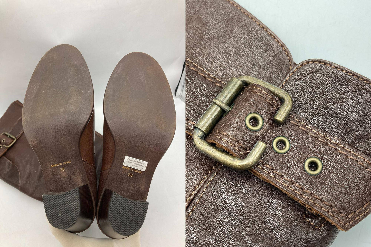 卑弥呼 レザー ロングブーツ ブラウン サイズ25cm 中古 D4