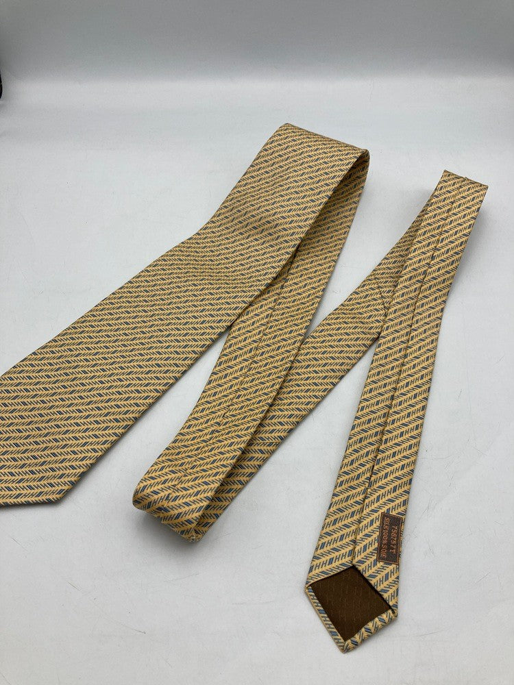 HERMES エルメス H柄 ジャガード ネクタイ シルク100％ 中古 D4