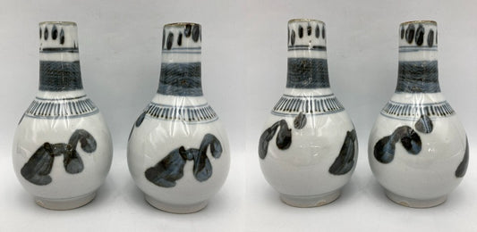 12代 永楽善五郎 和全 絵高麗写 酒瓶 一対 中古 D4