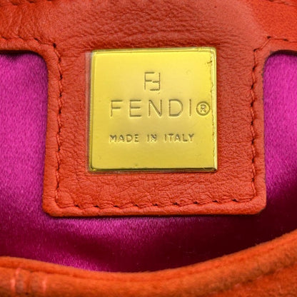 FENDI フェンディ マンマバケット スウェード オレンジ ブランド スエード レザー ワンショルダー バッグ 鞄 中古 W1