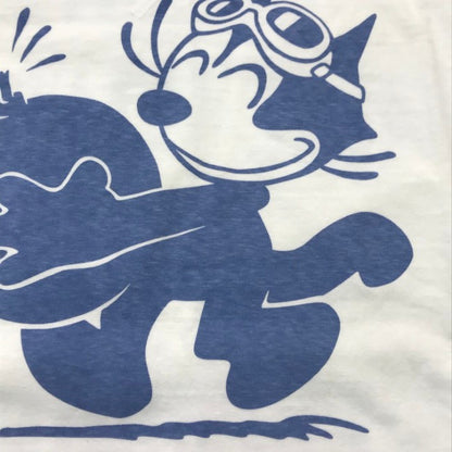 TOYS McCOY トイズマッコイ Tシャツ メンズ コットン 半袖 FELIX THE CAT フェリックス プリント ホワイト/ブルー Mサイズ 中古 T1
