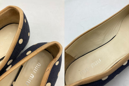 miu miu ミュウミュウ エスパドリーユ フラットシューズ サイズ37 1/2 中古 D4