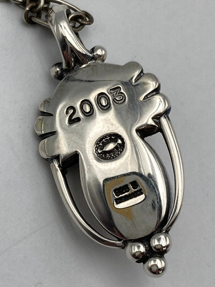 GEORG JENSEN ジョージジェンセン 2003年 ヘリテージ イヤーネックレス SV925 ローズクォーツ 中古 D4