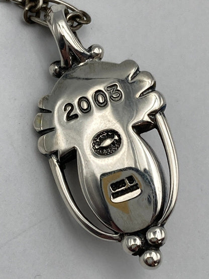 GEORG JENSEN ジョージジェンセン 2003年 ヘリテージ イヤーネックレス SV925 ローズクォーツ 中古 D4