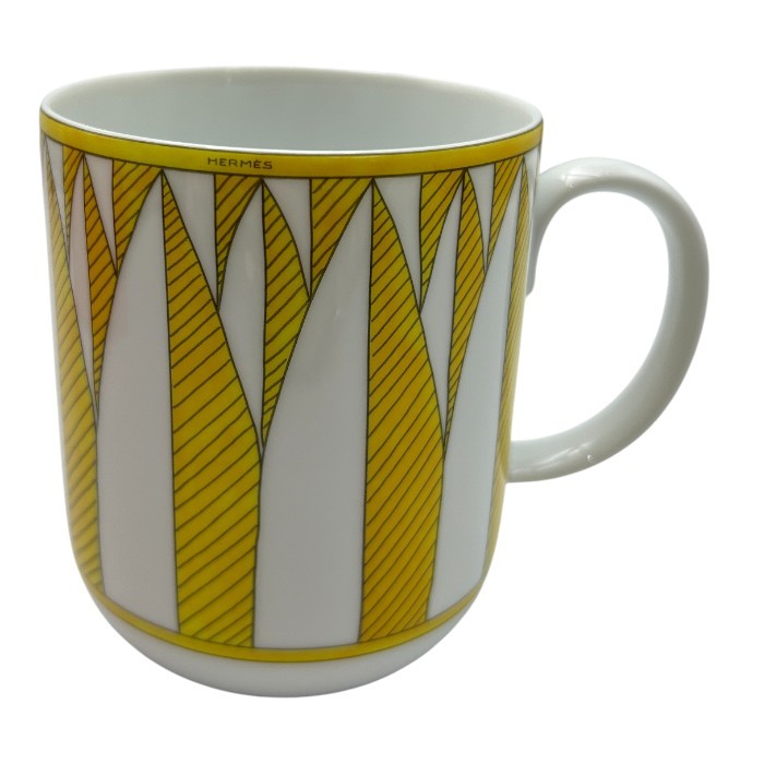 未使用品 SOLEILD’HERMES ソレイユ ドゥ エルメス マグカップ No.2 046131P ブランド 洋食器 幾何学模様 おしゃれ 中古 W４