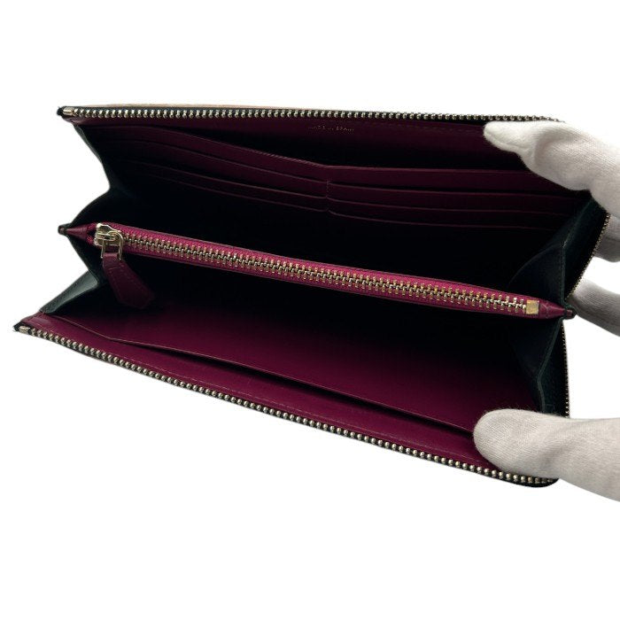 Paul Smith ポールスミス No.9 長財布 メンズ エンボス レザー L字ファスナー ネイビー/レッド/グリーン 本革 カード入れ 小銭入れ 札入れ 中古 W1