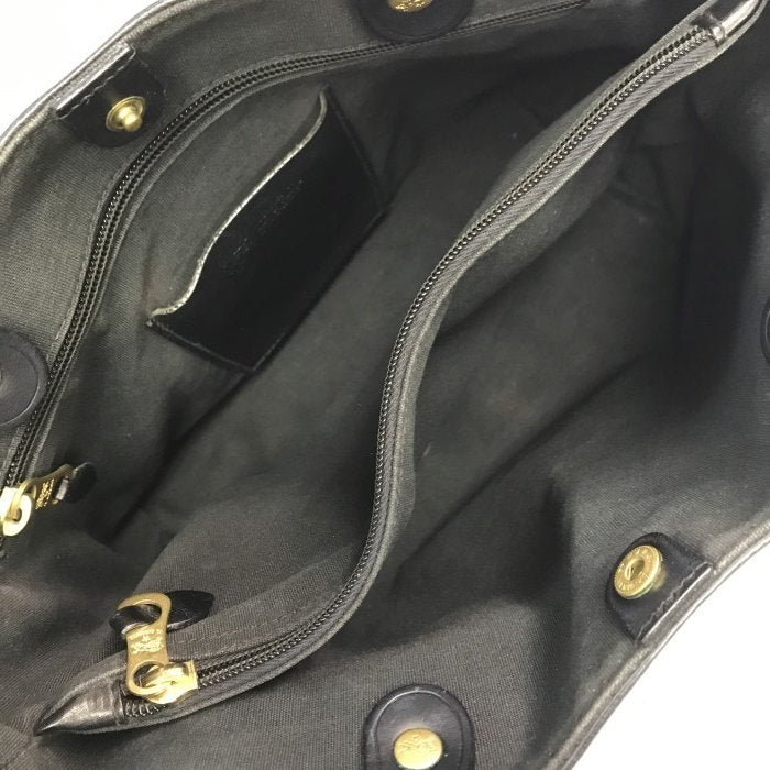 IL BISONTE イルビゾンテ トートバッグ ユニセックス レザー ハンドバッグ ロゴ ブラック 5432400114 中古 T1