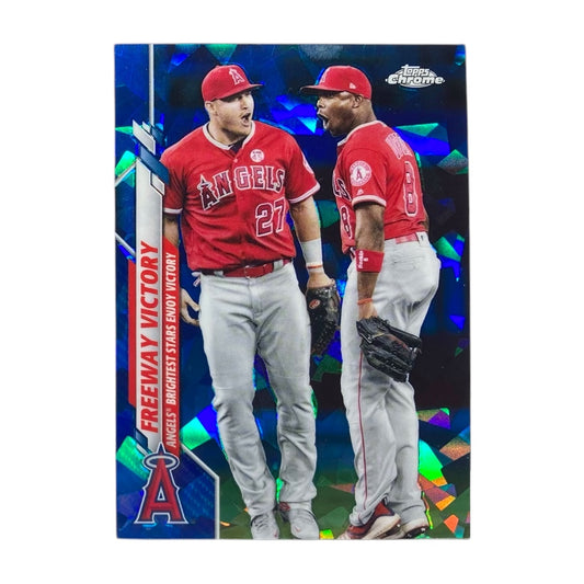 TOPPS MLBカード CHROME MIKE TROUT JUSTIN UPTON ANGELS FREEWAY VICTORY #U-261 中古 IT2
