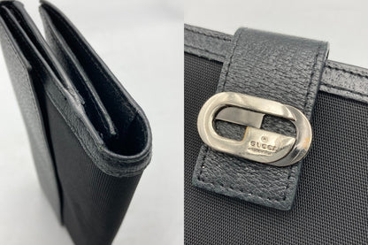 GUCCI グッチ キャンバスレザー Wホック 2つ折り長財布 035 0416 2109 中古 D4