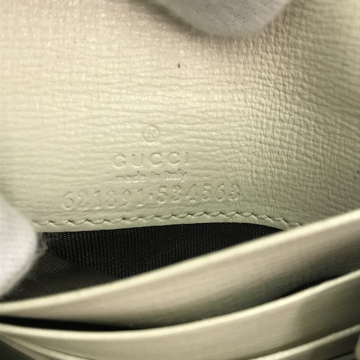 GUCCI グッチ GGスプリーム 財布 レディース 二つ折り ホースビット コンパクト ベージュ/ホワイト 621891 中古 T1