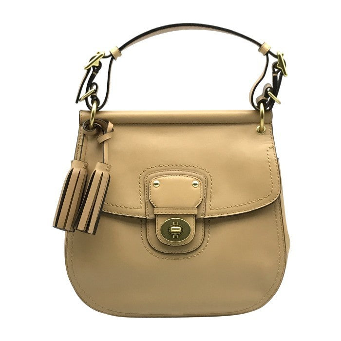 COACH コーチ ハンドバッグ レディース レザー 2way 斜め掛け ショルダー ターンロック ベージュ 22382 中古 T1