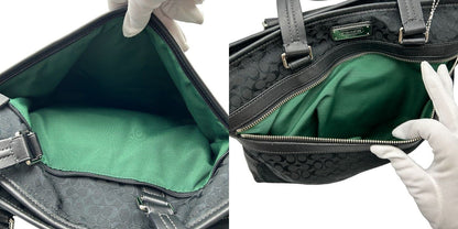COACH コーチ ミニシグネチャー ２WAY トートバッグ F70291 メンズ ショルダーバッグ キャンバス ブラック 中古 W４