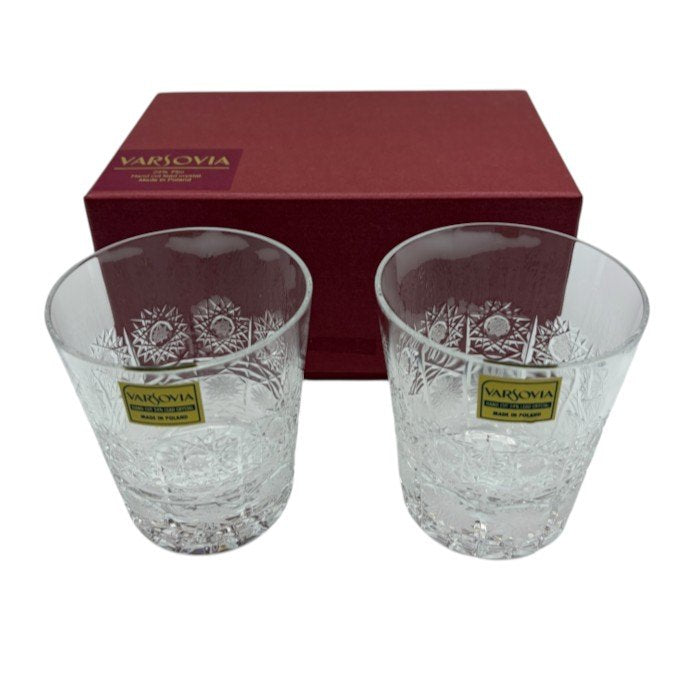 未使用品 VARSOVIA バルソビア クリスタル ロックグラス 洋食器 酒器 アルコール 食器 中古 W1