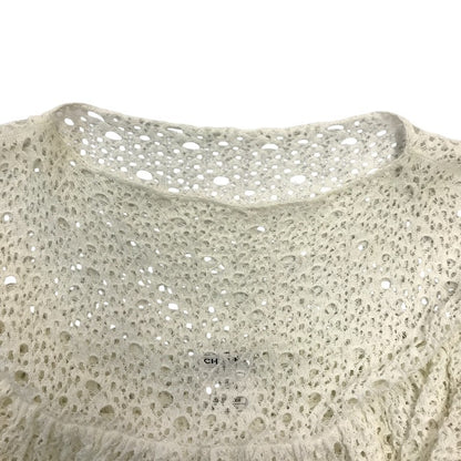 CHANEL シャネル トップス レディース レース ニット フリル アシンメトリー ホワイト 34サイズ P43385K04388 中古 T1
