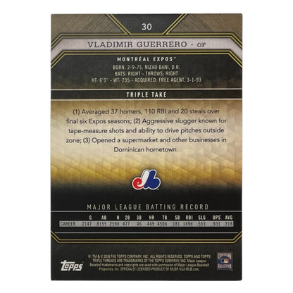 TOPPS MLBカード TRIPLE THREADS VLADIMIR GUERRERO MONTREAL EXPOS /99 #30 中古 IT2