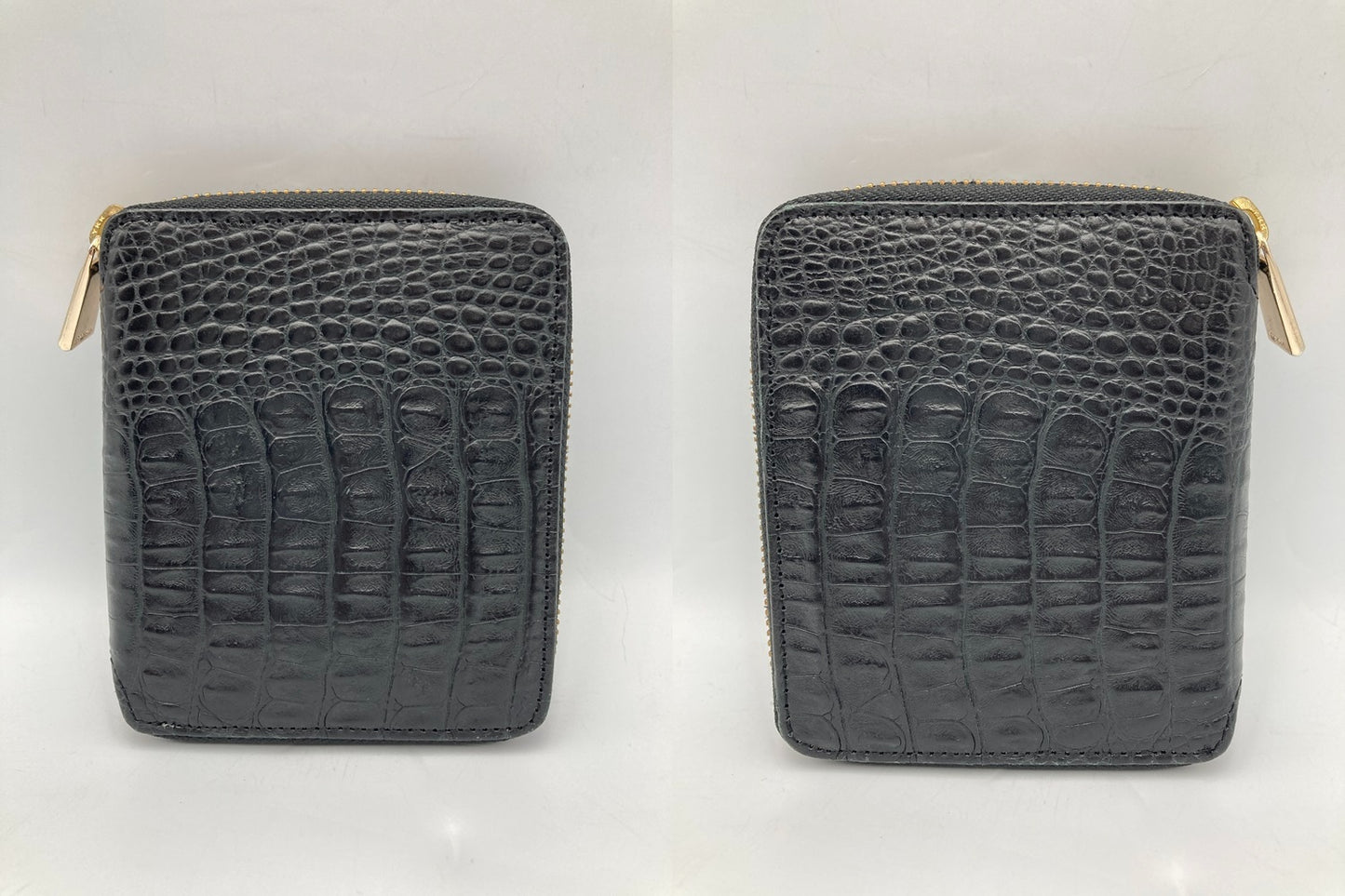 FURLA フルラ 型押しクロコ ラウンドファスナー コンパクト財布 中古 D4