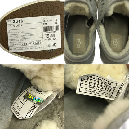 UGG アグ LAELA スニーカー レディース ラエラ スリッポン 紐なし ラメ ボア ホワイト/シルバー 22cm 3076 中古 T1