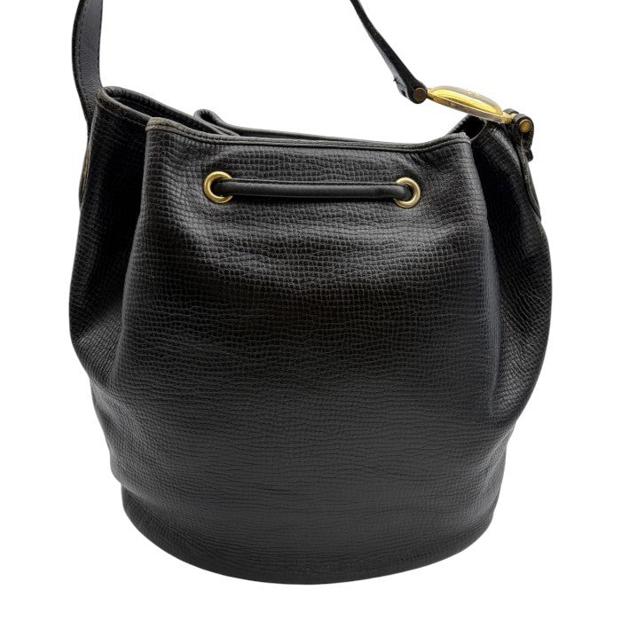 Christian Dior クリスチャン ディオール レザー 巾着 バッグ ショルダー 鞄 レディース ブランド おしゃれ ブラック 中古 W1