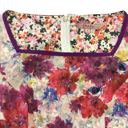 TOCCA トッカ FONDU ワンピース レディース シフォン 花柄 ウォッシャブル フォンデュ ドレス 2024 レッド系マルチカラー OPTOCM0730 中古 T1