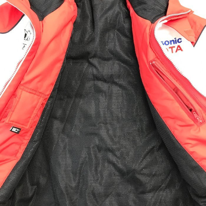 Panasonic TOYOTA Racing F1 ジャケット メンズ ナイロン 中綿インナー付き フード収納 ジップアップ 刺繍 レッド/ホワイト Mサイズ 中古 T1