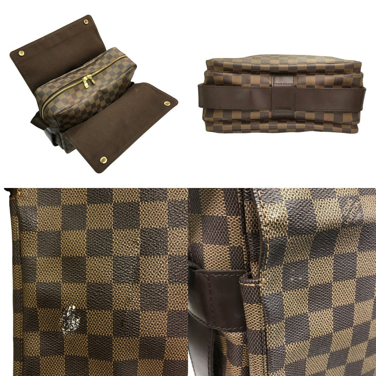 LOUIS VUITTON ルイヴィトン ダミエ エベヌ ナヴィグリオ ショルダーバッグ ユニセックス 斜め掛け 2重フラップ ブラウン N45255 中古 T1
