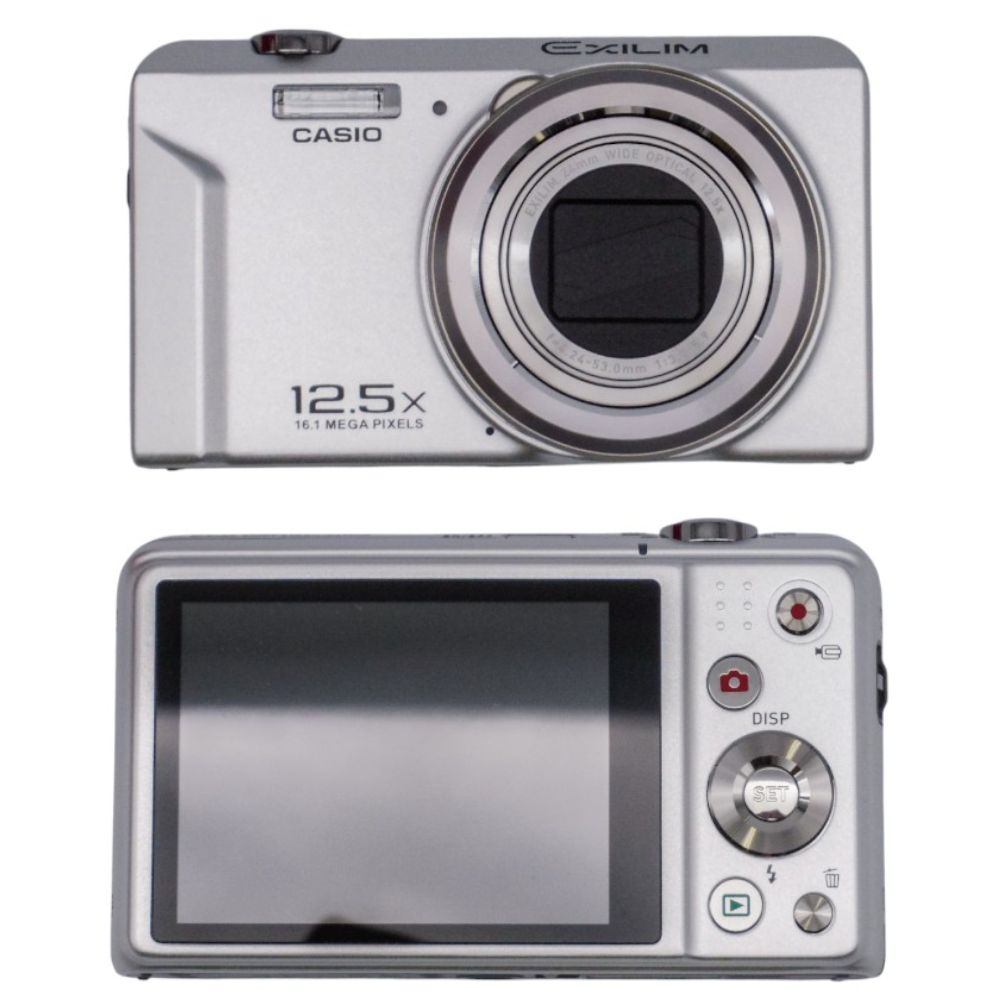 CASIO EXILIM デジタルカメラ 1610万画素CCD 広角24mm 光学12.5倍ズーム シルバー EX-ZS160SR 中古 a1