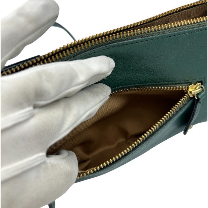 DAKOTA キューブ ショルダーバッグ グリーン ダコタ 鞄 牛革 レザー レディース おしゃれ 中古 W４