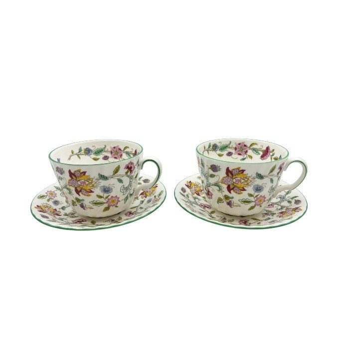 MINTON ミントン ハドンホール カップ&ソーサー ペア 洋食器 ブランド ティー 紅茶 花柄 中古 W1