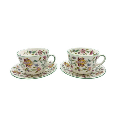 MINTON ミントン ハドンホール カップ&ソーサー ペア 洋食器 ブランド ティー 紅茶 花柄 中古 W1