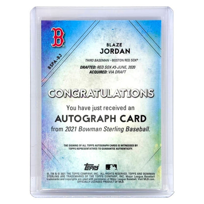 TOPPS MLBカード BOWMAN STERLING BLAZE JORDAN BOSTON RED SOX /99 #BSPA-BJ 中古 IT1