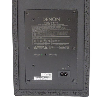 デノン Denon DHT-S316 サウンドバー ARC/Bluetooth対応/ワイヤレスサブウーファー ブラック DHT-S316K 中古 a1