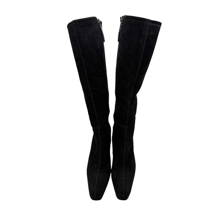 ジャンク品 PRADA プラダ スエード ロングブーツ 37 (約24.0cm) ブランド おしゃれ レディース 厚底 中古 W４