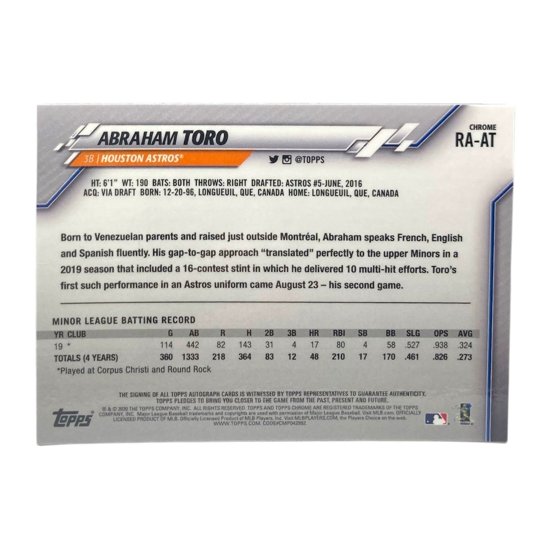 TOPPS MLBカード CHROME ABRAHAM TORO HOUSTON ASTROS #RA-AT 中古 IT2