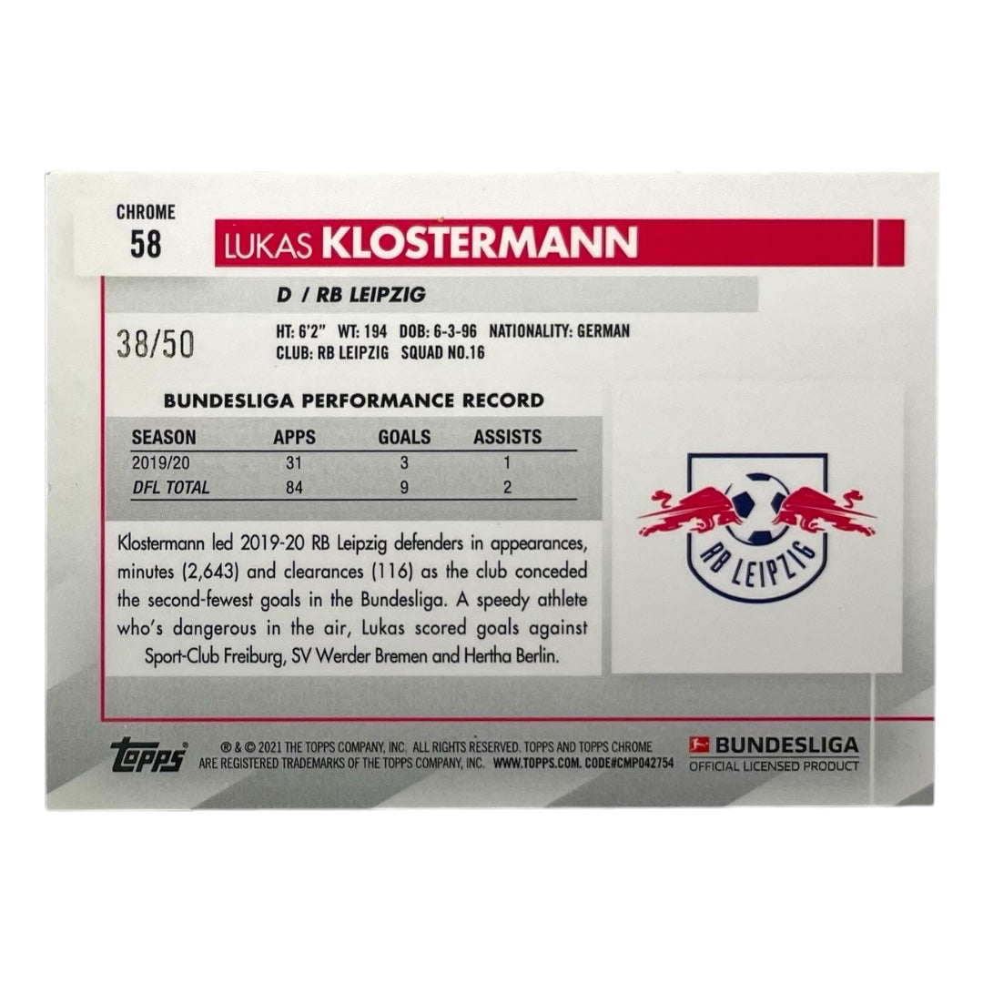 TOPPS サッカーカード CHROME LUKAS KLOSTERMANN LEIPZIG /50 #58 中古 IT2