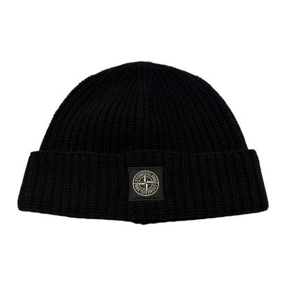 STONE ISLAND ストーンアイランド ニット帽 ブラック V0029 帽子 メンズ ウール 秋 冬 中古 W1