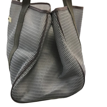 q bag paris キューバッグ パリ トート バッグ 鞄 肩掛け レディース グレー 中古 Ｗ1