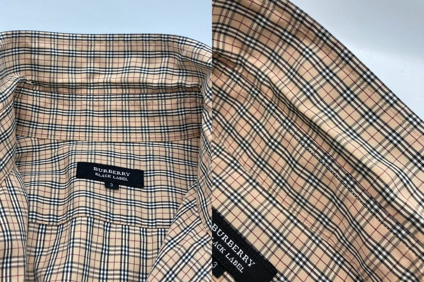 BURBERRY BLACK LABEL バーバリー ブラックレーベル ノバチェック 半袖シャツ サイズ3 メンズ BMW20-901 中古 D4