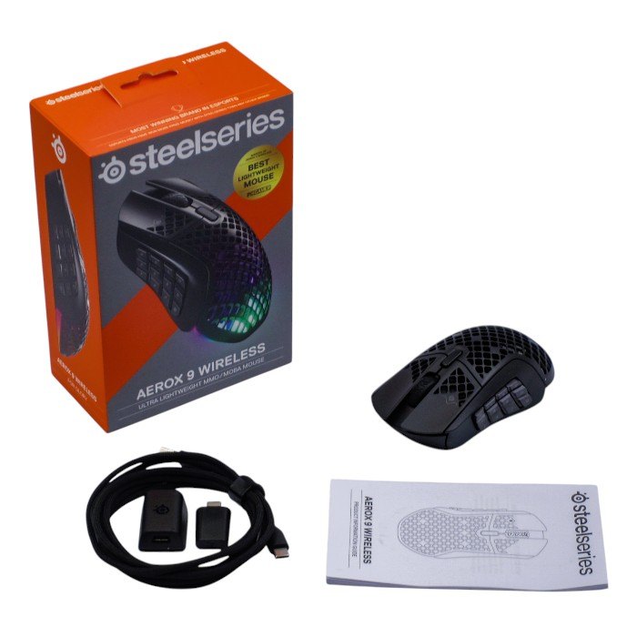 SteelSeries ゲーミングマウス 無線 ワイヤレス Aerox 9 Wireless 18ボタン 62618 中古 a1